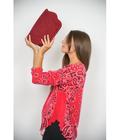 Big Clutch Lurex Red