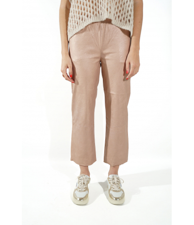 Pantalon Cuir Vegan Opale Rose
