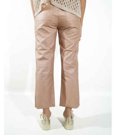 Pantalon Cuir Vegan Opale Rose