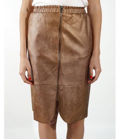 Jupe Cuir Vegan Cuivre