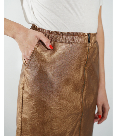 Jupe Cuir Vegan Cuivre