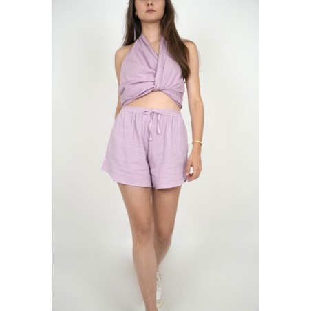 Lilou Short Double Gauze Mauve Mist