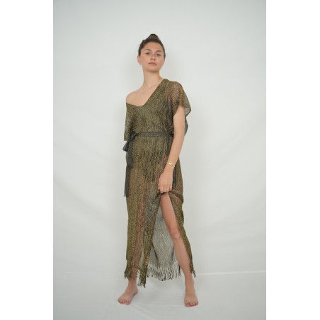 Poncho Long Noir Lurex