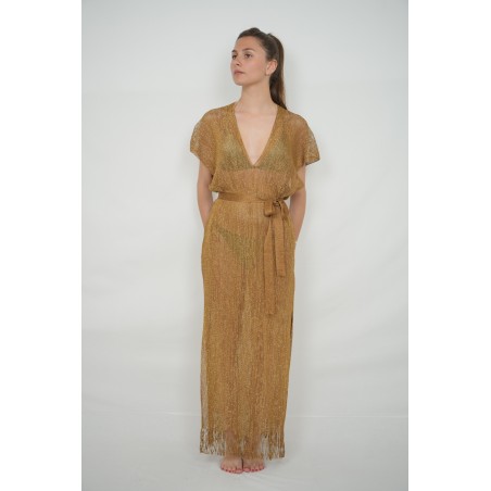 Poncho Long Tan Lurex