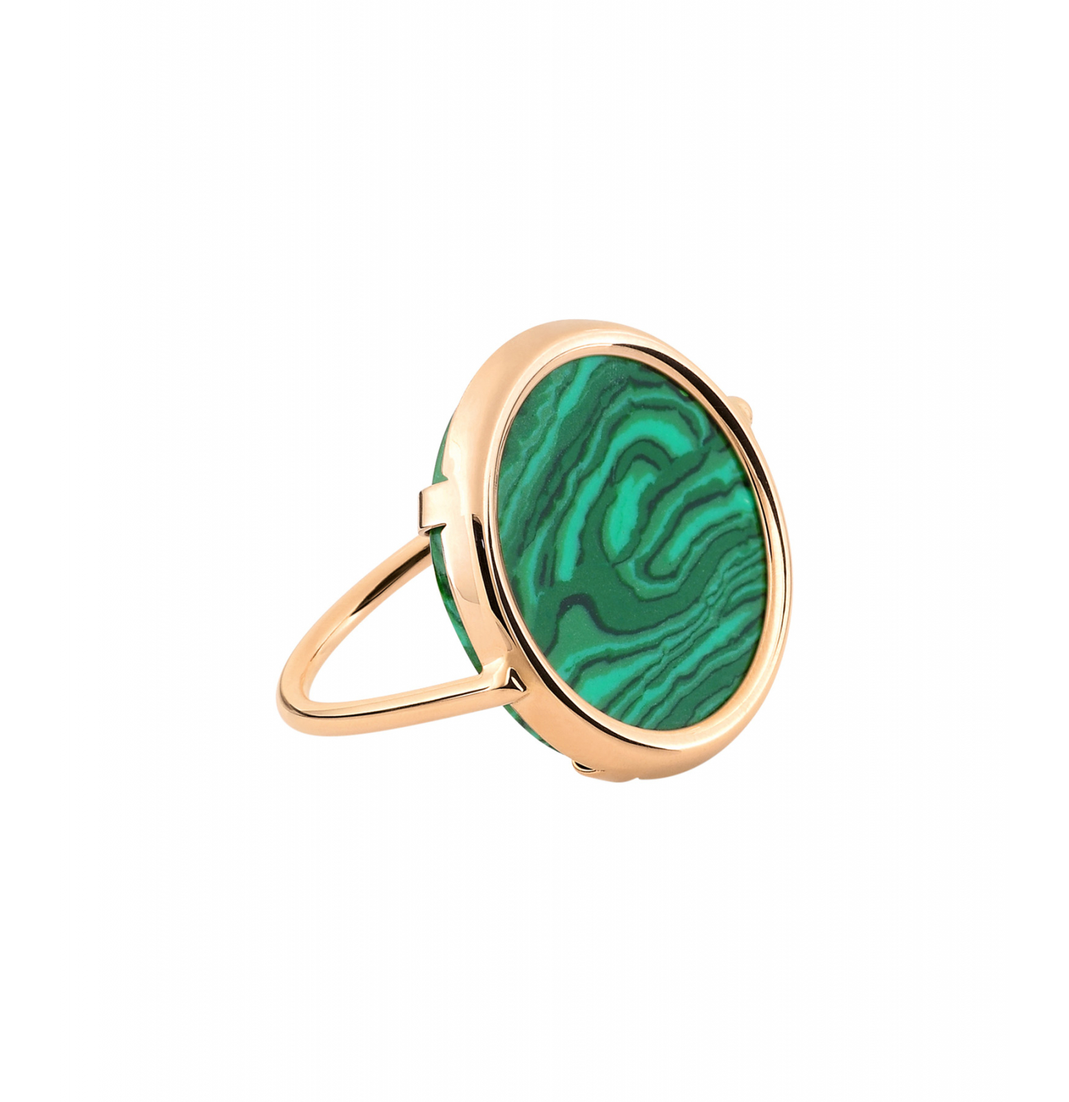 Bague Disc Malachite