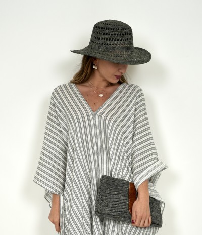 Chapeau Lalao Raphia Coloris Grey