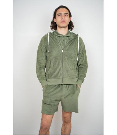 Sweat Capuche Kaki