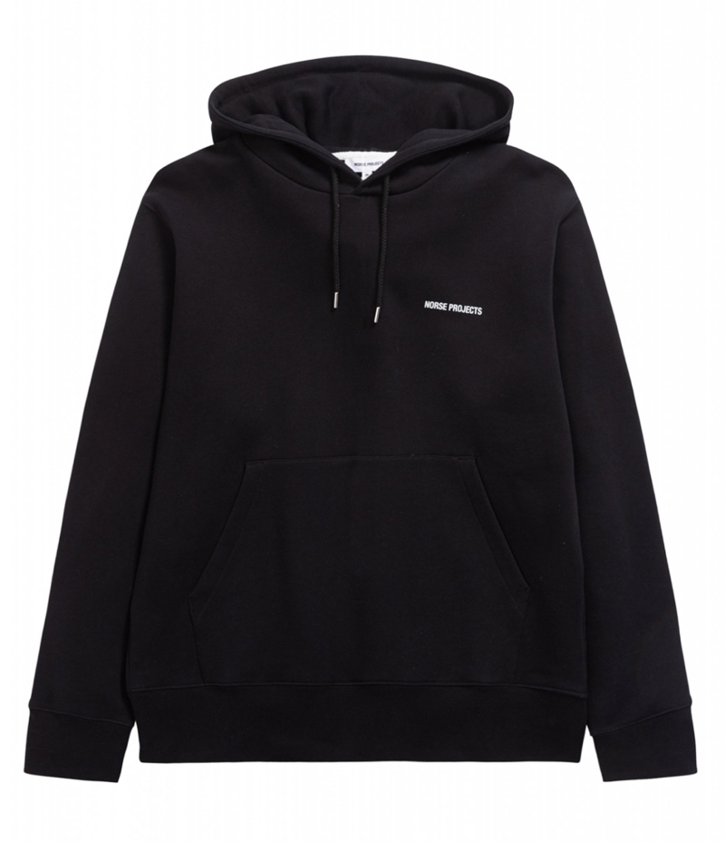 NORSE PROJECTS - Hoodie Arne Logo Black | Boutique mode Una Storia