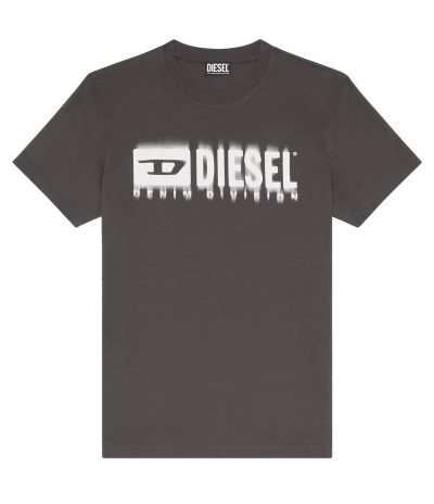 Tee-Shirt T-Diegor Gris Imprimé Blanc